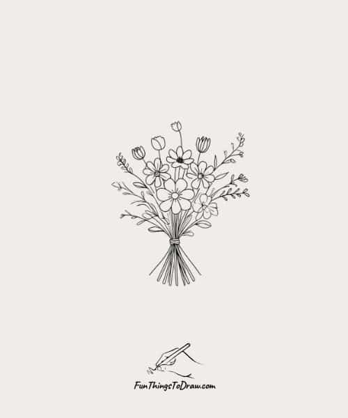 Flower Bouquet Drawing