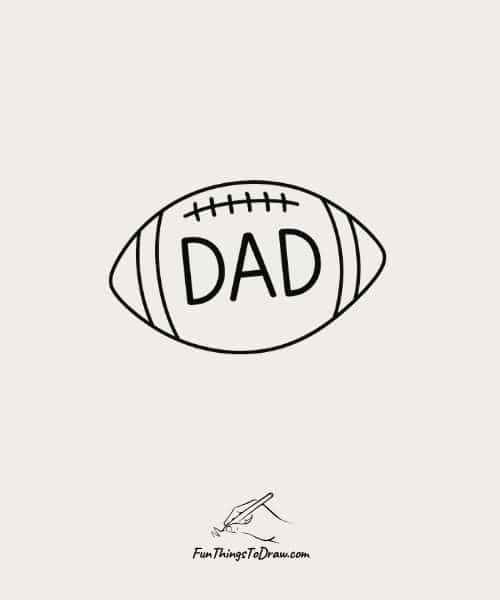 Football with Dad Written on it