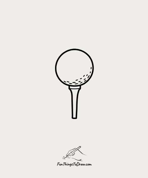 Father's Day Drawing Ideas - Golf Ball on a Tee