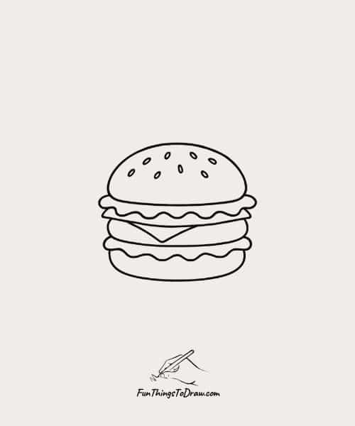 Drawing of Hamburger With All the Fixings