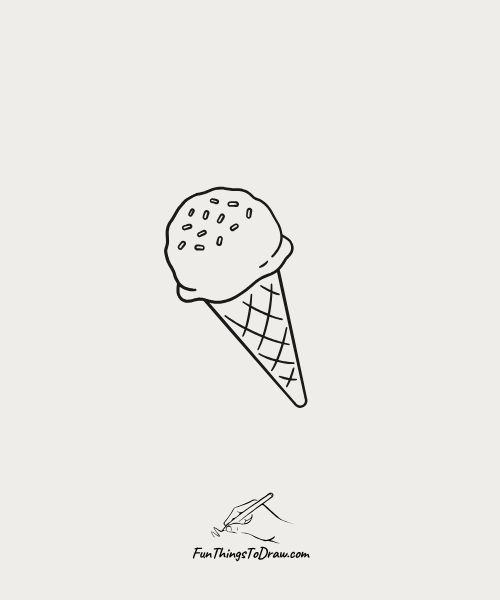 Ice Cream Cone With Sprinkles Drawing