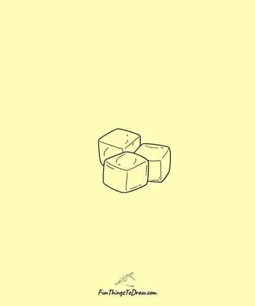 Small Drawing of Ice cubes