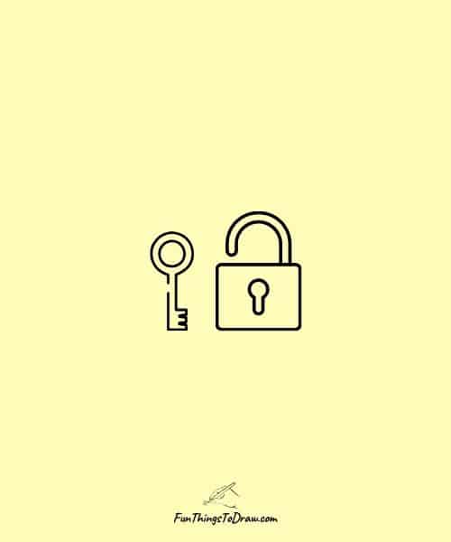 Lock and Key Small Drawing