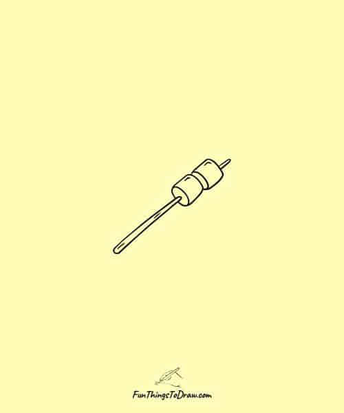 Drawing of Marshmallow on Stick