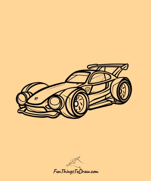 Cool Drawing Ideas for Boys (Racing Car Drawing)