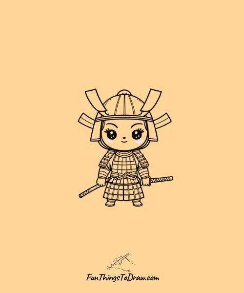 Drawing of Samurai with sword