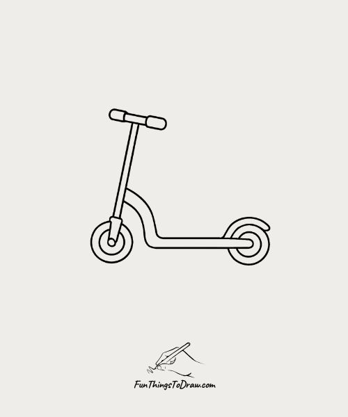 Drawing of Scooter for Fun Rides