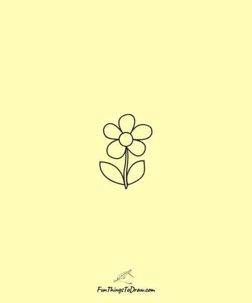 small drawing of Simple flower