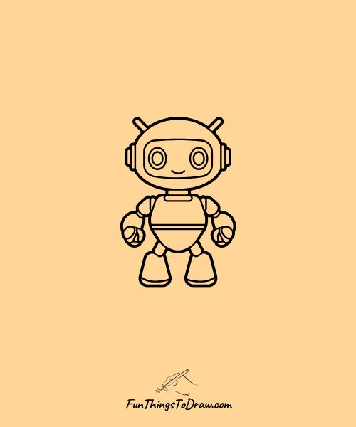 Drawing of a simple robot - drawings for boys