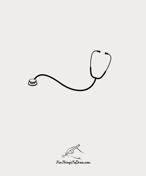 Stethoscope for Doctor Dad Drawing