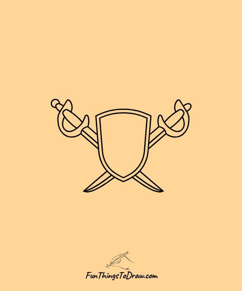 Drawing of Sword and Shield