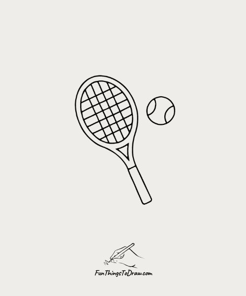 Tennis Racket and Ball Drawing