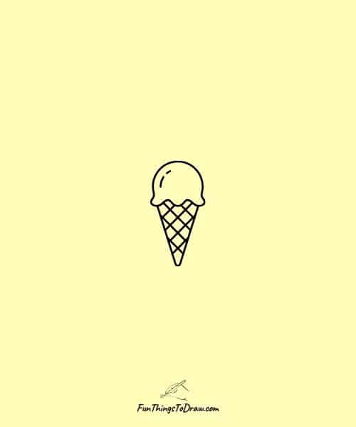 Tiny ice cream cone drawing