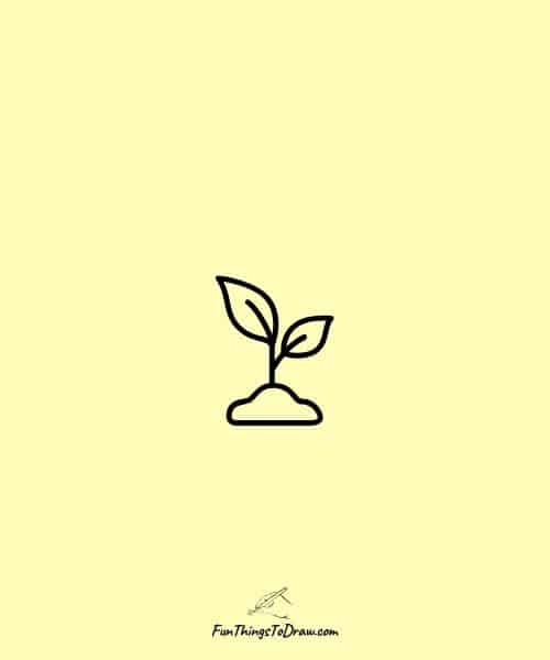 Drawing of Tiny plant sprout
