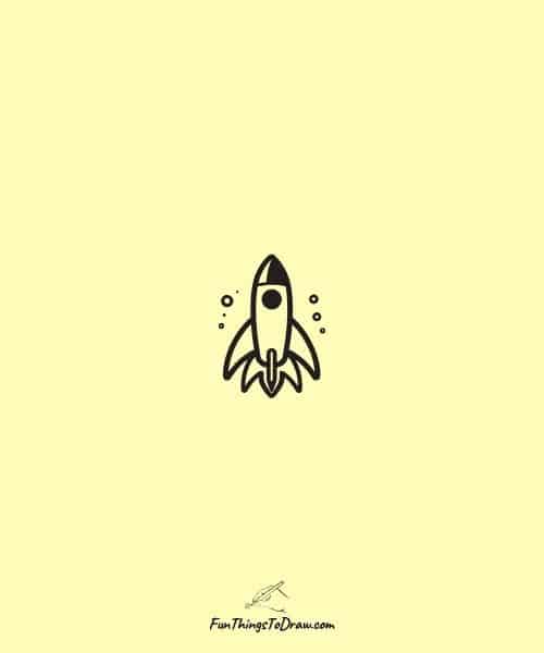 Small drawing of tiny rocket