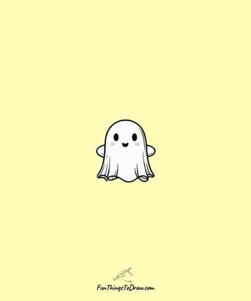 small drawing of cute ghost