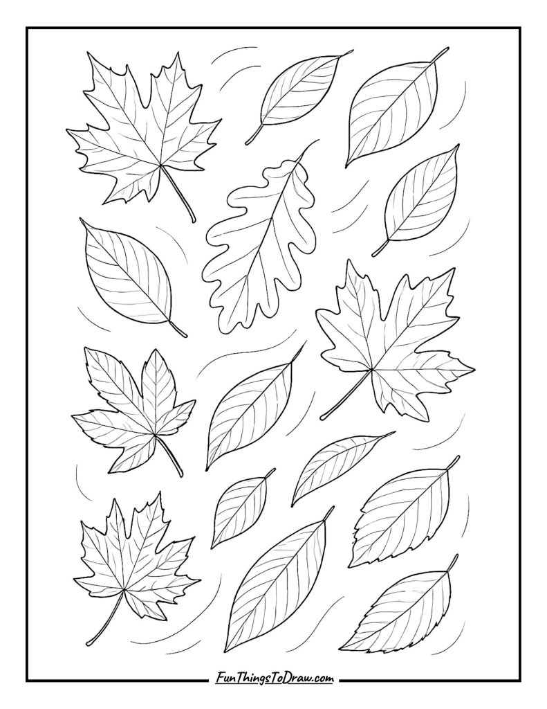 Autumn Leaves Coloring Page