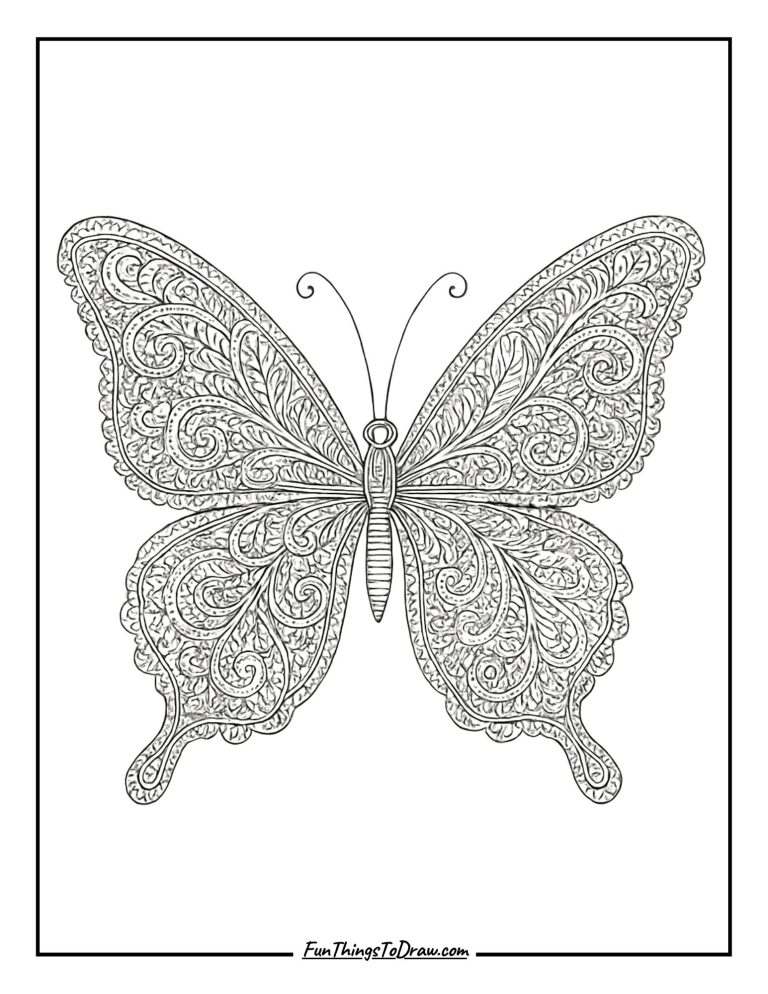 Butterfly Coloring Pages for Adults (24 Free Printable Sheets) - Fun ...