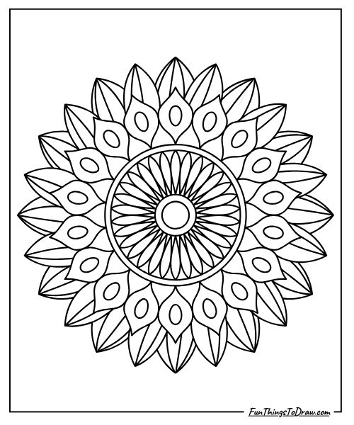 Mandala Spiral Coloring Page