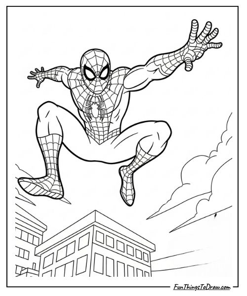 asy Spider-Man Jumping Over Building