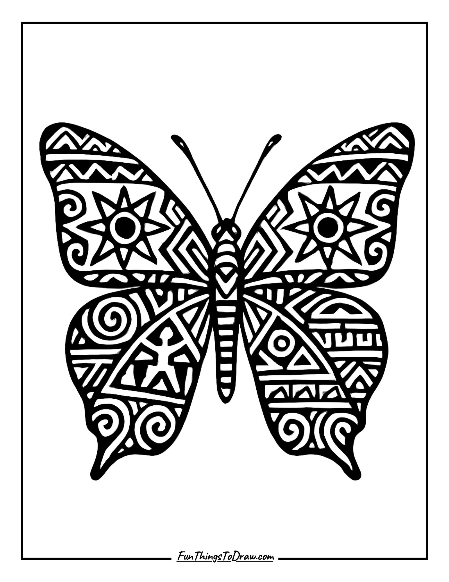 Butterfly Coloring Pages for Adults (24 Free Printable Sheets) - Fun ...