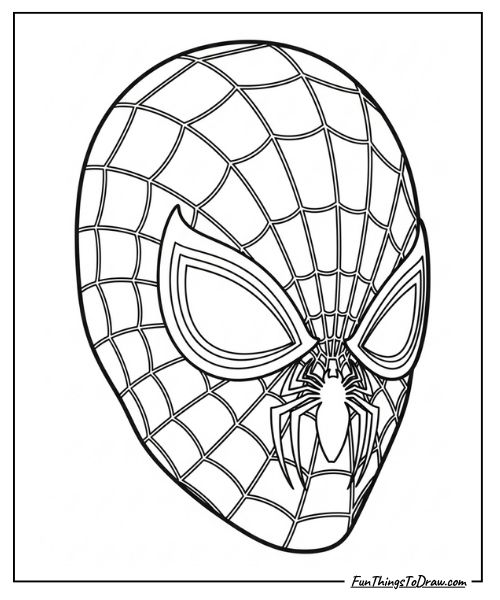 Spider-Man Mask with Large Eyes coloring page