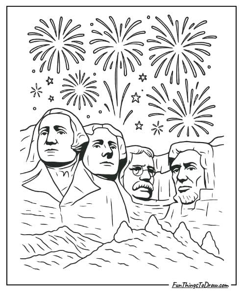 Fireworks over Mount Rushmore