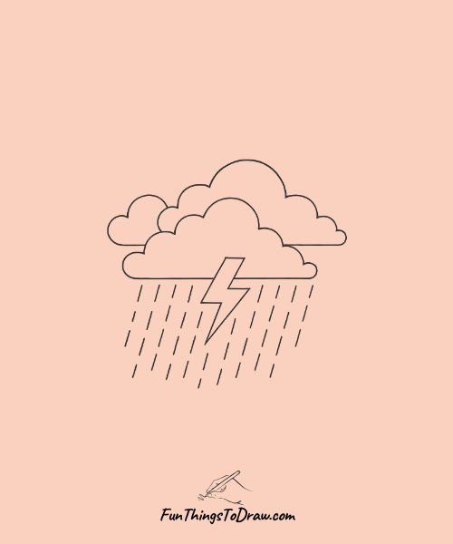 Drawing of Thunderstorm clouds