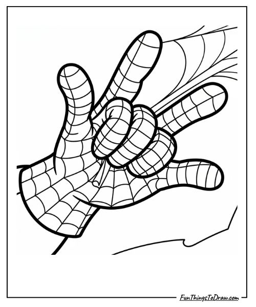 Easy Coloring Page_ Spider-Man’s Glove