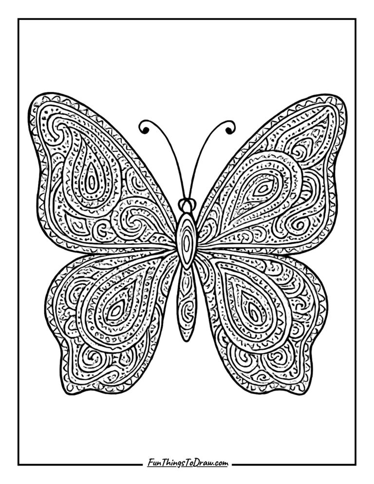 Butterfly Coloring Pages for Adults (24 Free Printable Sheets) - Fun ...
