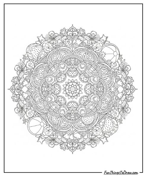 Summer coloring pages for adults