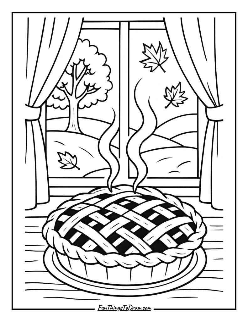 Apple pie coloring page