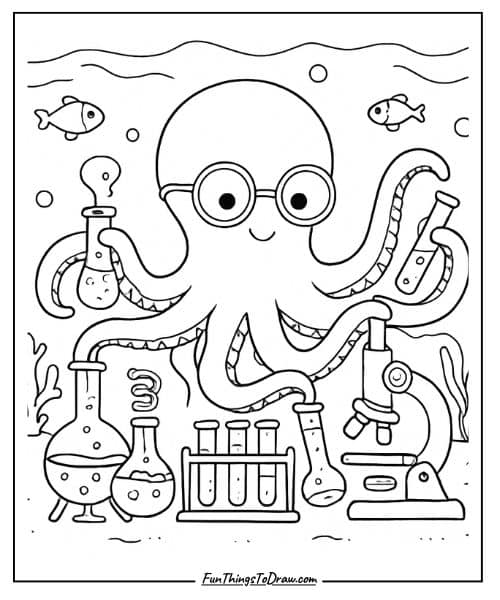 Octopus coloring sheet