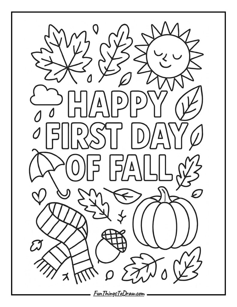 First Day of Fall Coloring Page