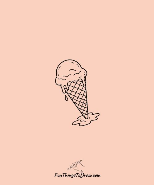 Ice Cream Cone Melting drawing