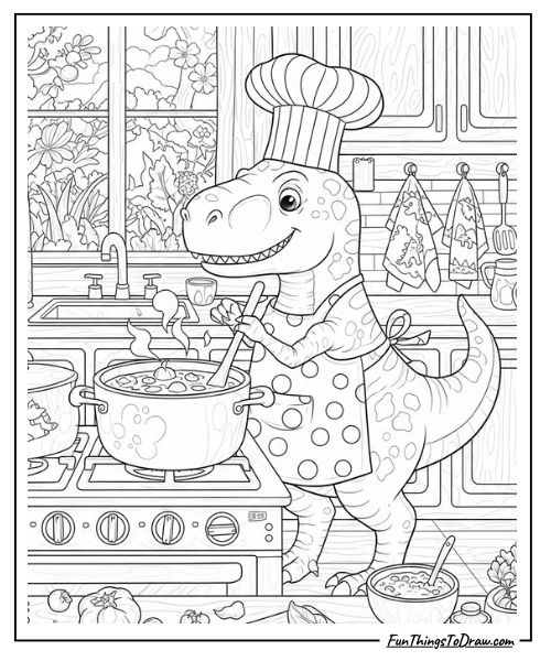 Dinosaur coloring page for adults