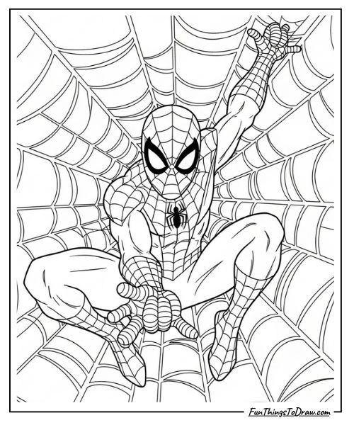 Webbed Up Spider-Man coloring page
