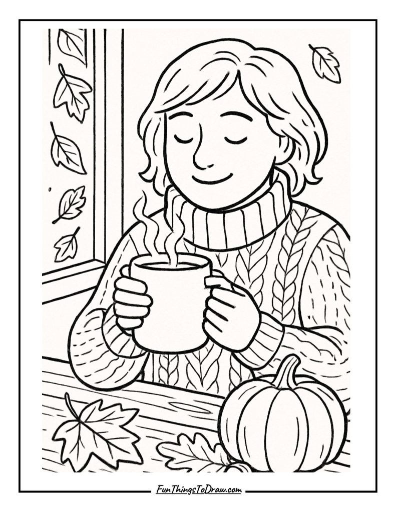 Cozy Sweater Weather coloring page