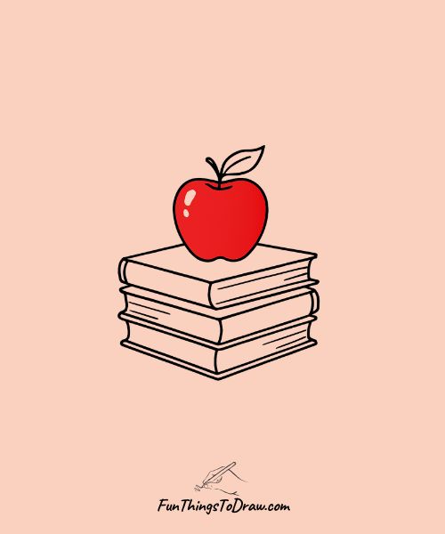 Apple for Teacher Drawing