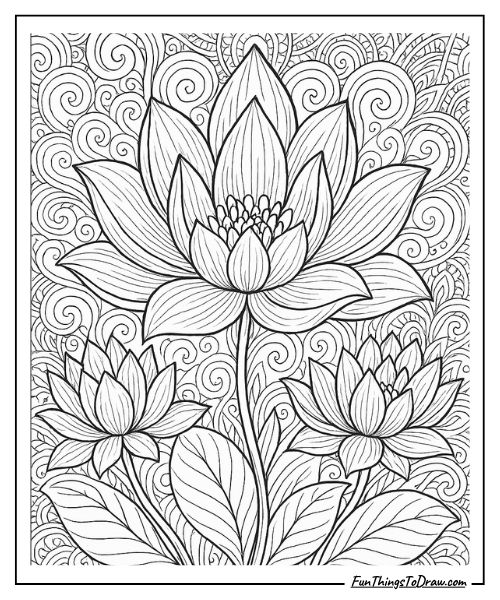 Lotus Blossom Coloring Page