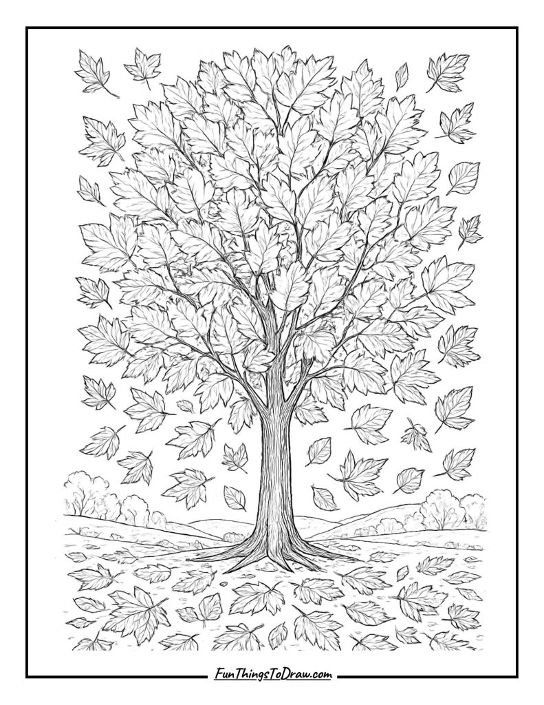 Autumn Tree coloring page