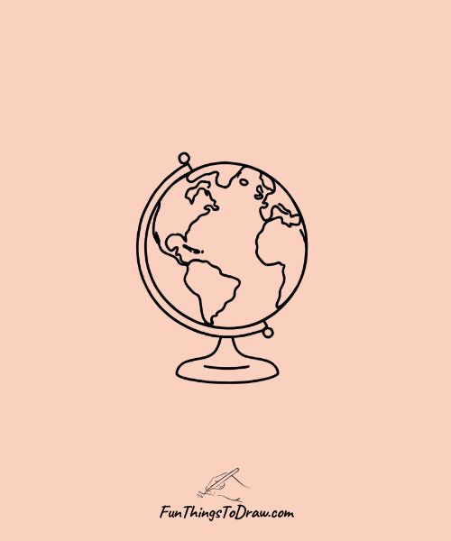 Drawing of Classroom Globe