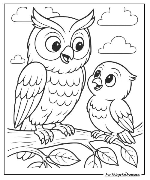 Owl coloring sheet