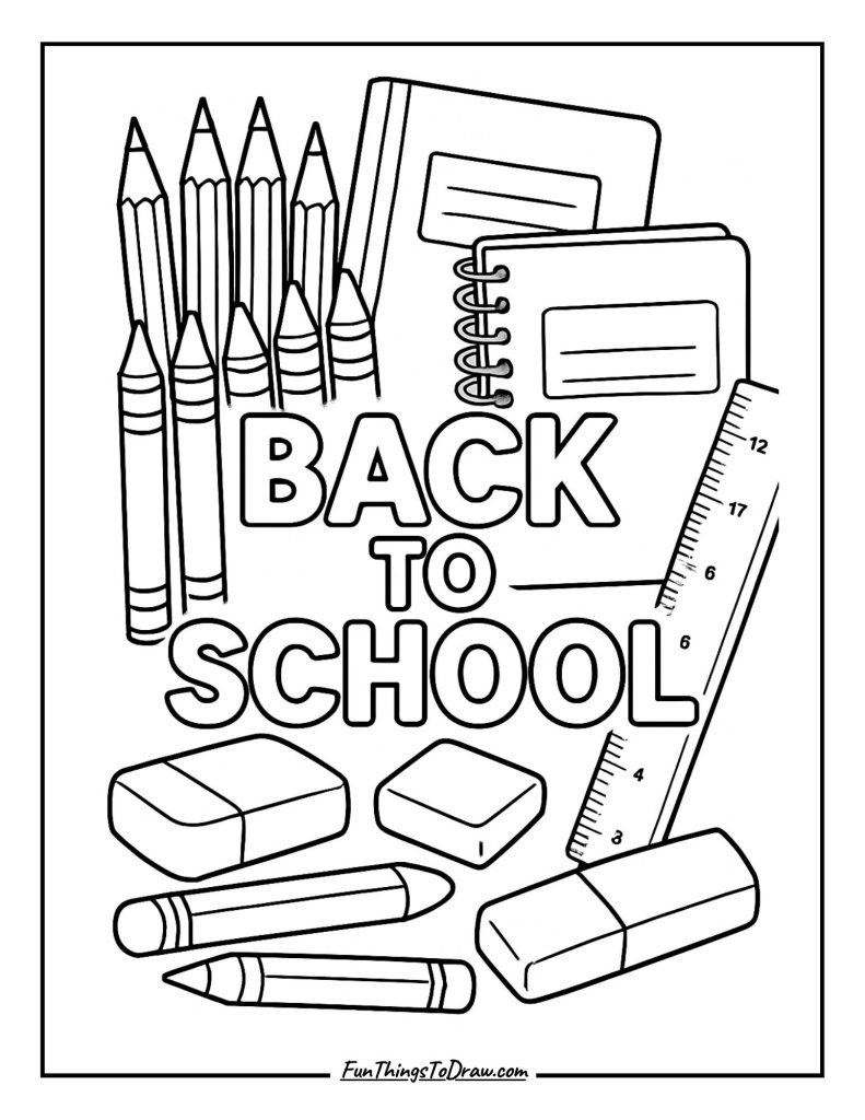 School Supplies coloring sheet