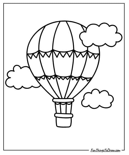 Hot air balloon coloring page
