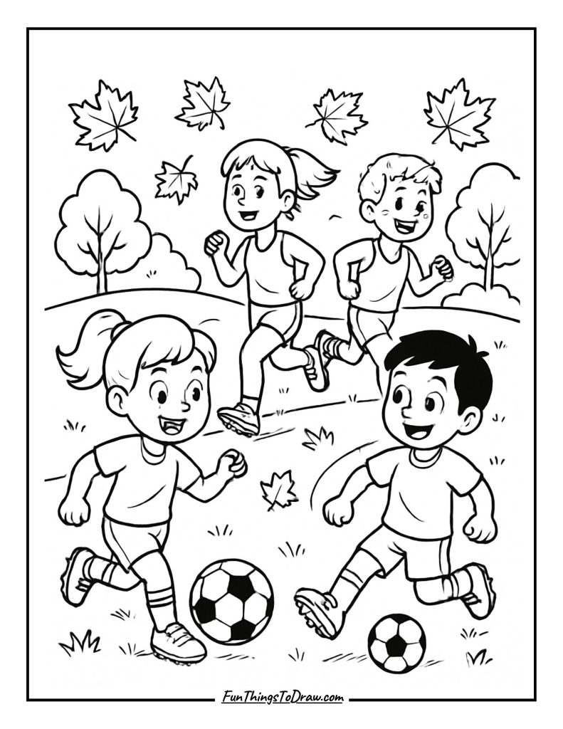 September sports coloring page