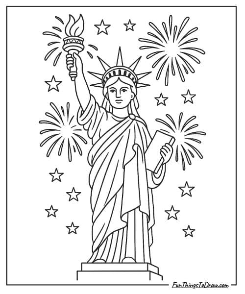 4th of July Coloring Pages - Statue of Liberty
