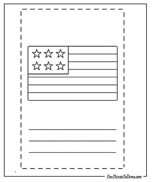 DIY postcard with flag design coloring page