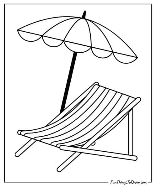 Beach umbrella coloring page