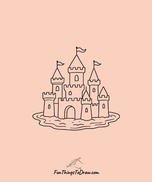 Sand Castle Drawing